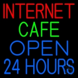 Internet Cafe Open 24 Hrs Neon Sign