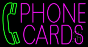 Pink Phone Cards Logo Neon Sign