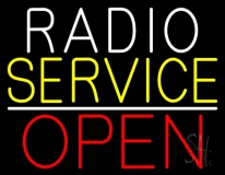 Radio Service Open Block Neon Sign