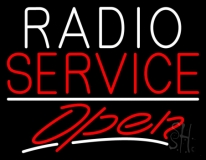 Radio Service Open Neon Sign