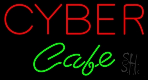 Red Cyber Cafe Neon Sign