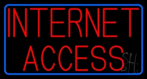 Red Internet Access With Blue Border Neon Sign