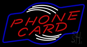 Red Phone Card Neon Sign