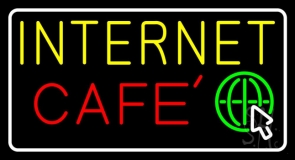 Yellow Internet Cafe Neon Sign