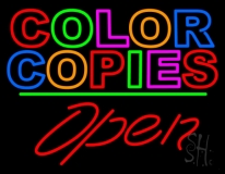 Color Copies 2 Open Neon Sign
