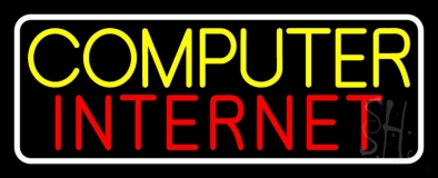 Computer Internet With White Border Neon Sign