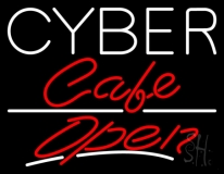 Cyber Cafe Open Neon Sign