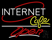 Deco Style Internet Cafe Open Neon Sign