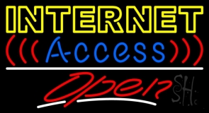 Double Stroke Internet Access Open Neon Sign