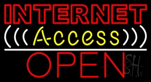 Double Stroke Internet Access Open Neon Sign
