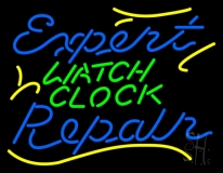 Expert Watch Clock Repair Neon Sign