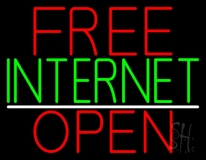 Free Internet Open Neon Sign