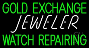 Gold Exchange Jeweler Watch Repairing Neon Sign