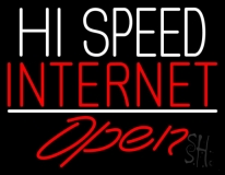 Hi Speed Internet Open Neon Sign