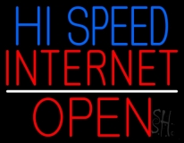 Hi Speed Internet Open Neon Sign