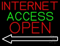 Internet Access Open With Arrow Neon Sign