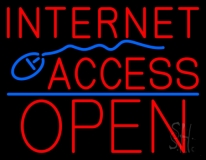 Internet Access Open With Mouse Logo Neon Sign