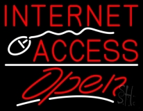 Internet Access Open With Mouse Logo Neon Sign