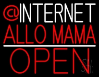Internet Allo Mama Open With Logo Neon Sign