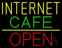 Internet Cafe Open Neon Sign