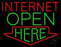 Internet Open Here Neon Sign