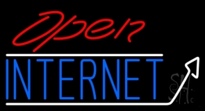 Internet Open With Arrow Neon Sign