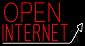 Internet Open With Arrow Neon Sign