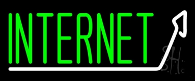 Internet With Arrow Neon Sign