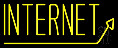 Internet With Arrow Neon Sign