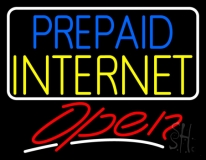 Prepaid Internet Open Neon Sign