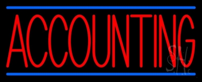 Red Accounting Blue Lines Neon Sign