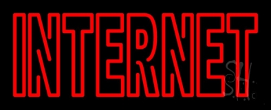 Red Double Stroke Internet Neon Sign