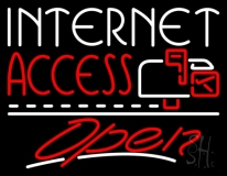 Red Internet Access Open Neon Sign