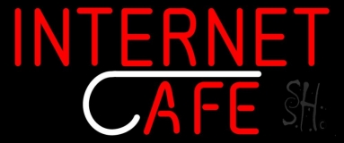 Red Internet Cafe Neon Sign