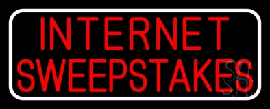 Red Internet Sweepstakes With White Border Neon Sign