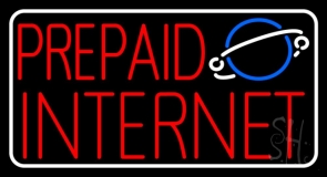 Red Prepaid Internet Neon Sign