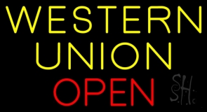 Western Union Open Neon Sign