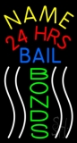 Custom Bail Bonds With Line 24 Hrs Neon Sign