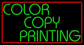 Color Copy Printing Red Border Neon Sign
