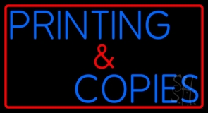 Printing And Copies Neon Sign