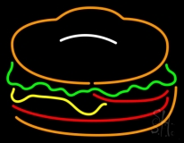 Red Green Burger Logo Neon Sign