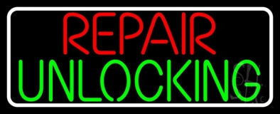 Repair Unlocking Border Neon Sign