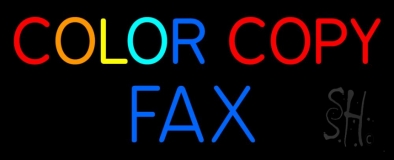 Color Copy Fax 1 Neon Sign