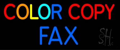 Color Copy Fax 2 Neon Sign