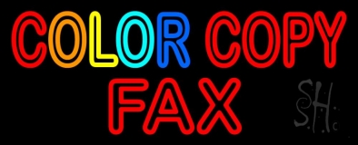 Color Copy Fax Neon Sign