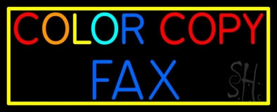 Color Copy Fax With Border Neon Sign