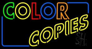 Double Stroke Color Copies Neon Sign