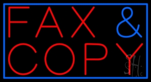 Fax Copy With Border Neon Sign