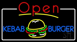 Kebab Burger Open Neon Sign