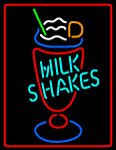 Milk Shakes Inside Glass With Border Neon Sign